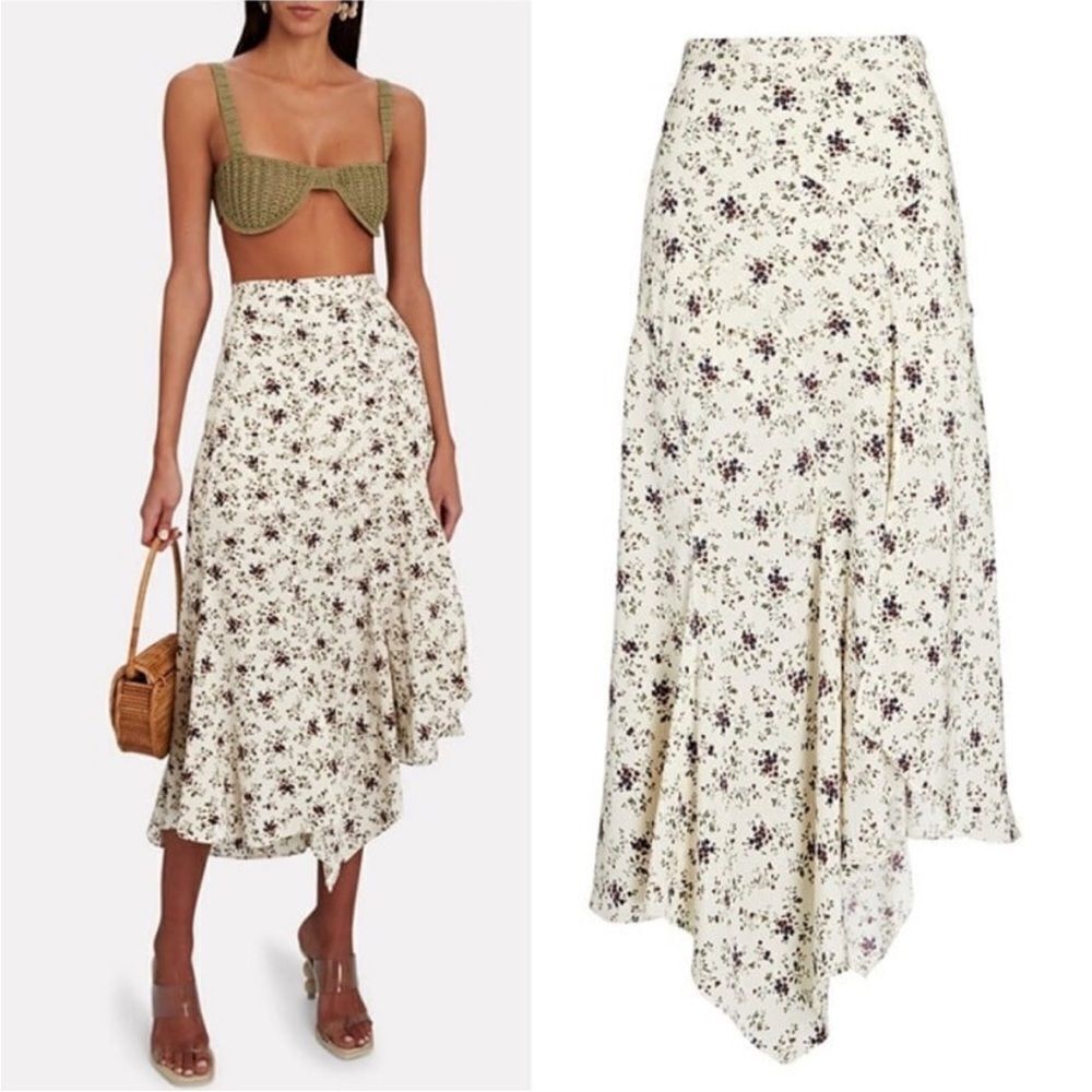VERONICA BEARD Mac floral-print silk-blend skirt $598